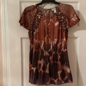 Tracy Reese Brown Sequin Blouse